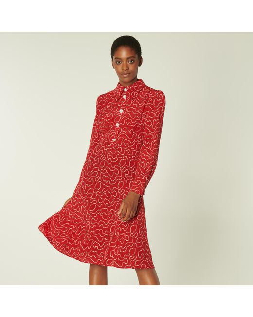 L.K.Bennett Red Mathilde Dress, Multi