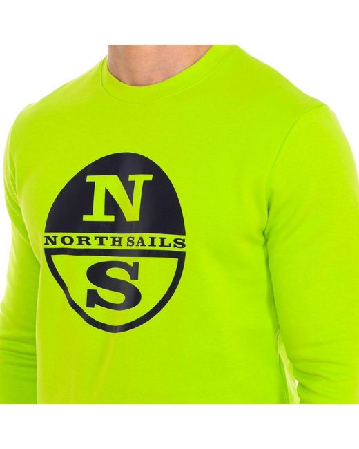 North Sails Yellow Long-Sleeved Crew-Neck Sweatshirt 9024130 for men