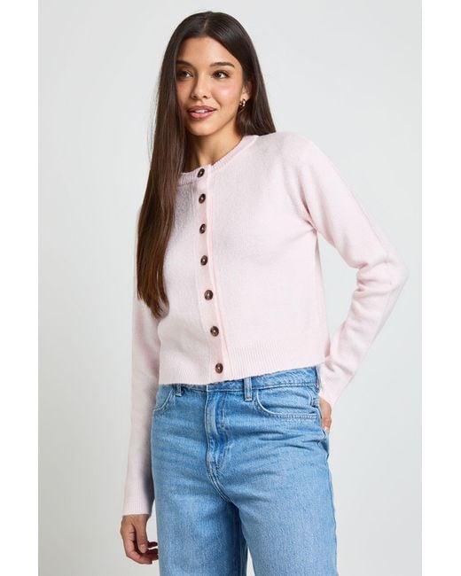 Boohoo Blue Knitted Cropped Cardigan