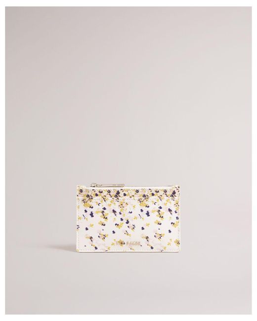 Ted Baker Natural Rhulia Blurred Floral Zipped Card Holder