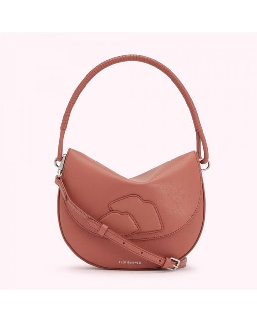 Lulu Guinness Pink Agate Mei Shoulder Bag Leather