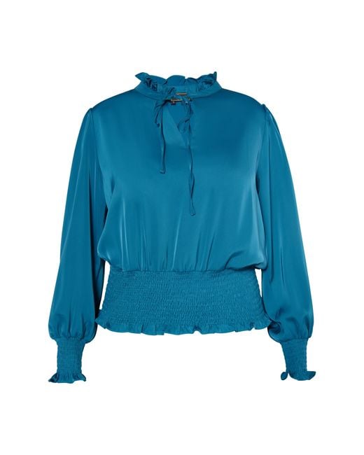faina Blouse Dames Smaragdblauw in het Blue