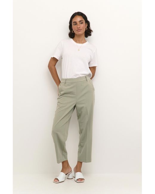 Kaffe Pants Suiting Casual Fit Vetiver Green in het Natural