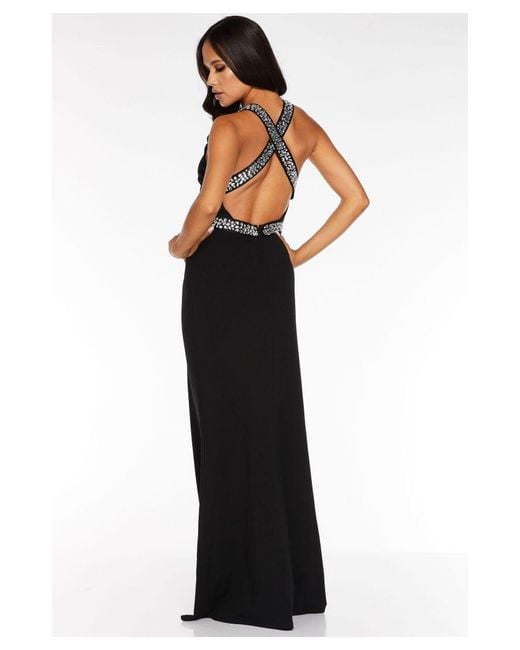 Quiz navy sequin cross back fishtail maxi dress hotsell