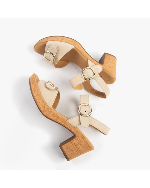 Gabor Metallic Fantastica Sandals Oak Suede