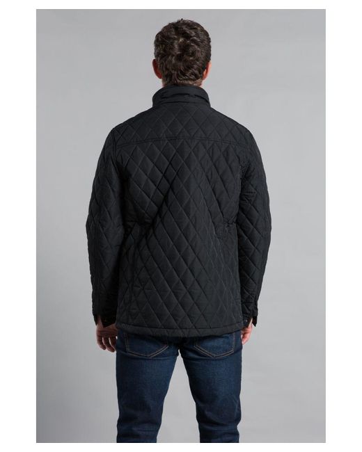 Kensington Eastside Gray Diamond Quilted Funnel Neck Jacket for men