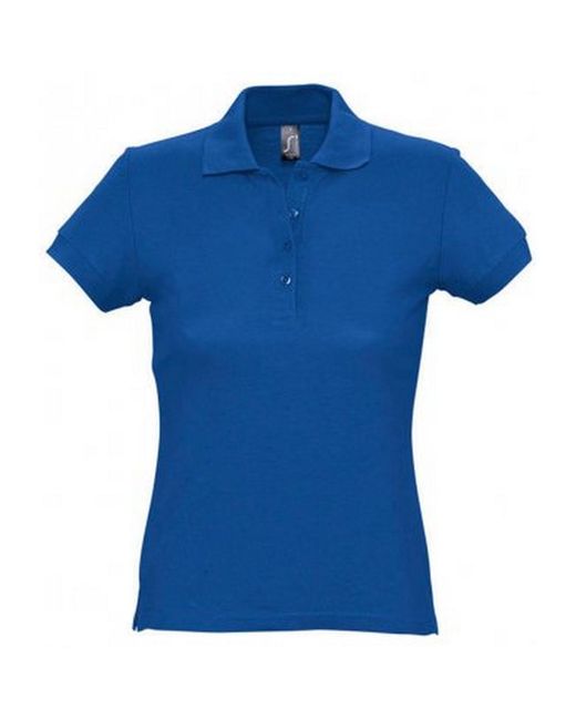 Sol's Blue Ladies Passion Pique Short Sleeve Polo Shirt (Royal) Cotton