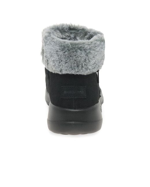 Skechers Black Ladies On The Go Joy Suede Ankle Boots