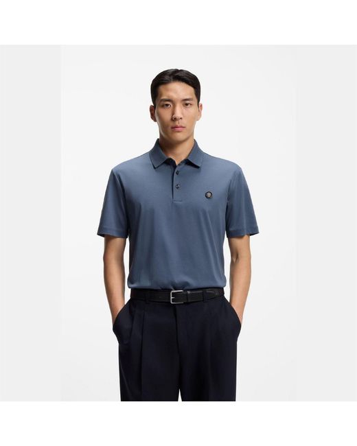 Boss Blue Parris 01 Mercerised Cotton Polo Shirt for men