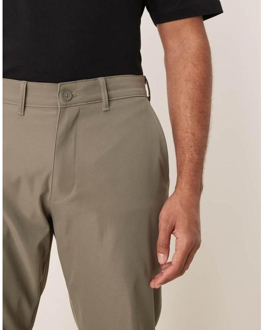 Abercrombie & Fitch Natural Straight Leg Tailored Trousers for men