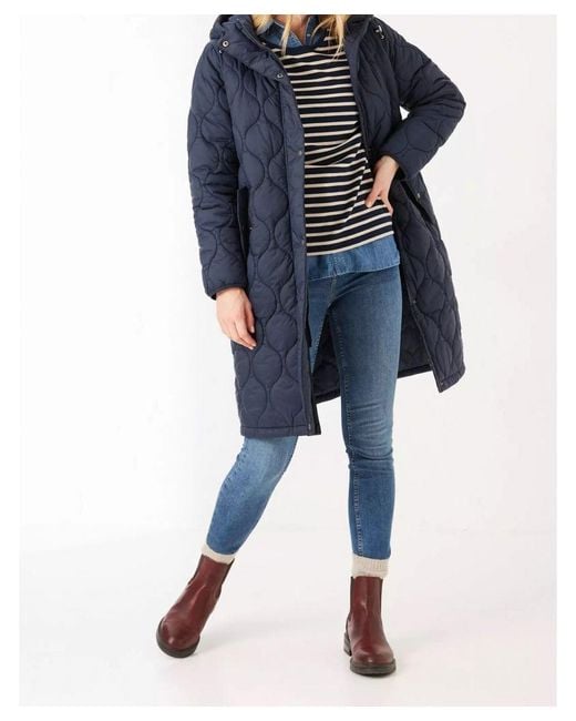 Fat Face Fatface Joanne Puffer Coat in Blue Lyst UK