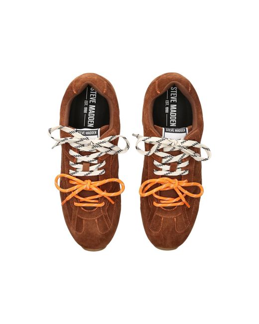 Steve Madden Brown Leather Midas Sneakers for men