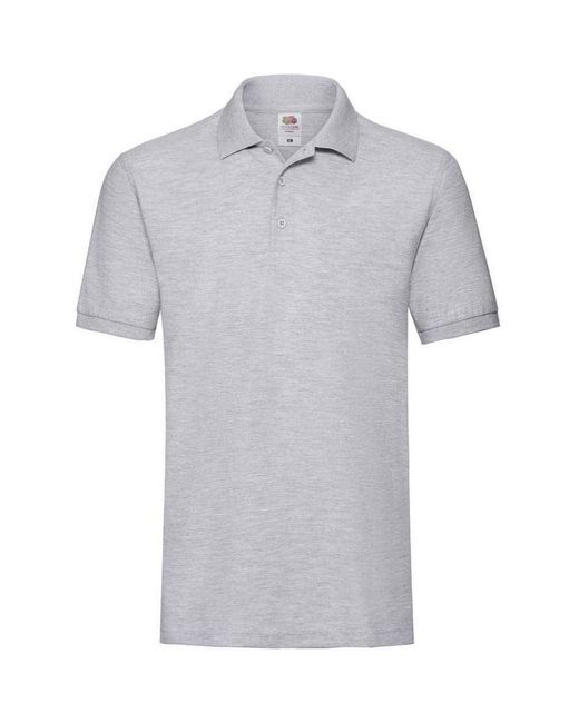 Fruit Of The Loom Gray Premium Pique Polo Shirt (Athletic Heather) for men