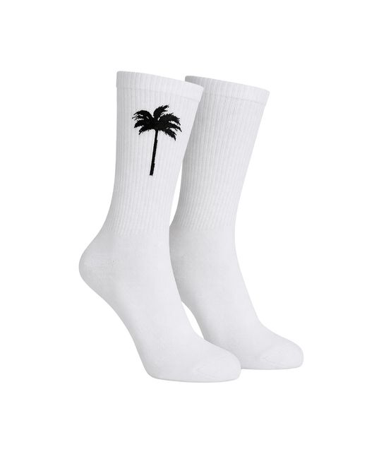 Palm Angels White Long Cotton Socks Pmra001S22Fab0050110 for men
