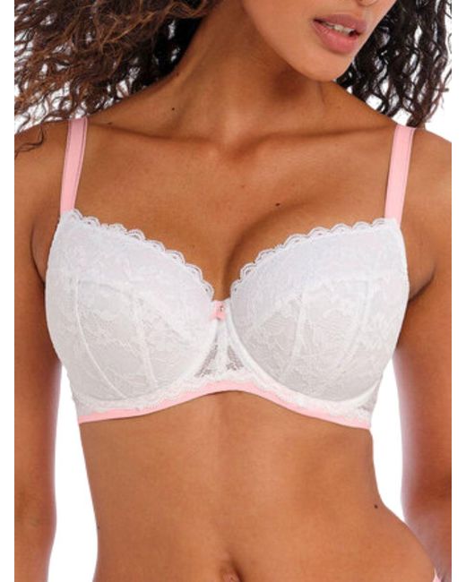Freya White Offbeat Underwired Padded Half Cup Bra