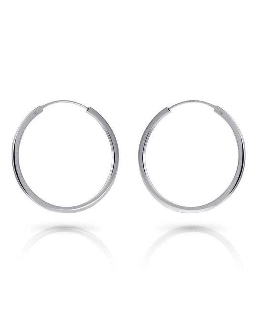 Orphelia Metallic 'Agata' 925 Sterling Hoop Earrings