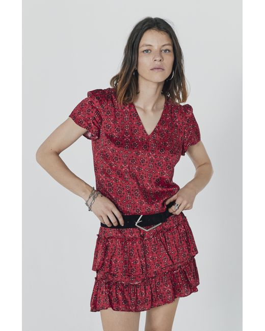 IKKS Red Bandana Print Short Sleeve Dress