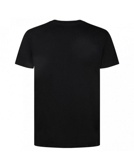 DIESEL Black Industry Branding Cotton Crew-Neck T-Shirt for men