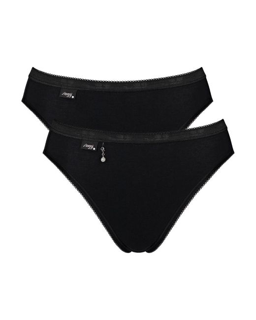 Sloggi Black Basic+ Pearl Tai 2 Pack Briefs