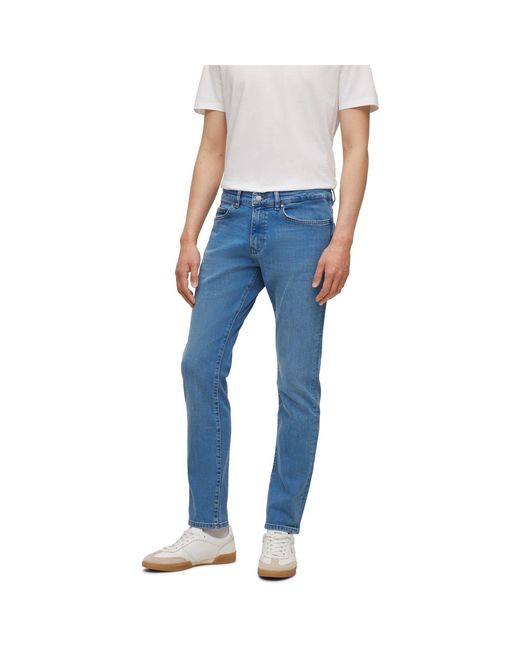 Boss Blue Five Pocket Design Slim Fit Jeans for men