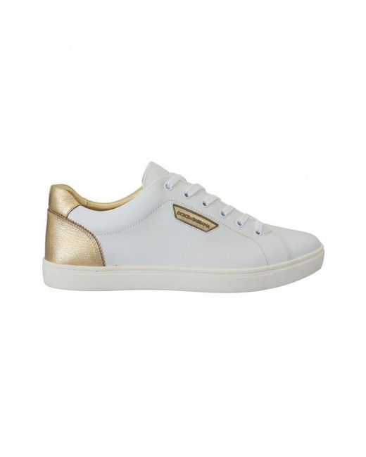 Dolce & Gabbana White Leather Low Top Sneakers Shoes for men