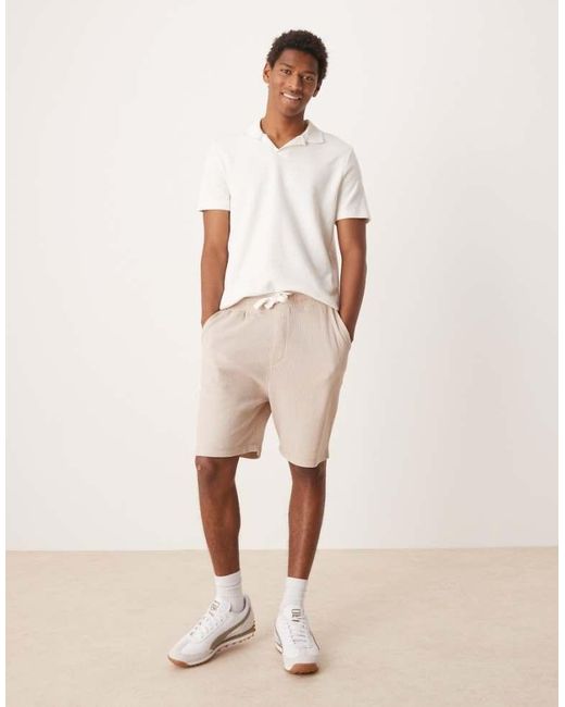 ASOS Natural Oversized Waffle Textured Short for men