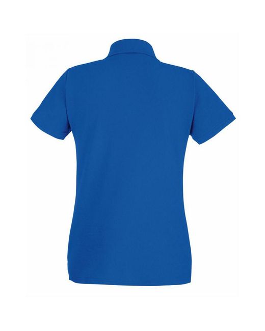 Fruit Of The Loom Blue Ladies Lady-Fit Premium Short Sleeve Polo Shirt (Royal)