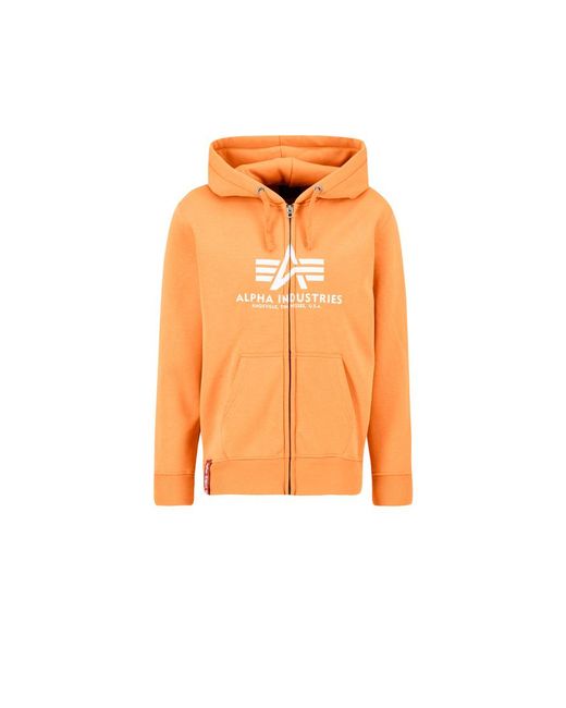 Alpha Industries Basic Big Logo Pp Zip Hoodie in het Orange voor heren