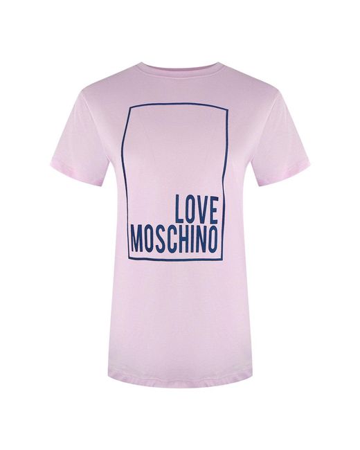 Moschino Pink Love Box Logo T-Shirt Cotton