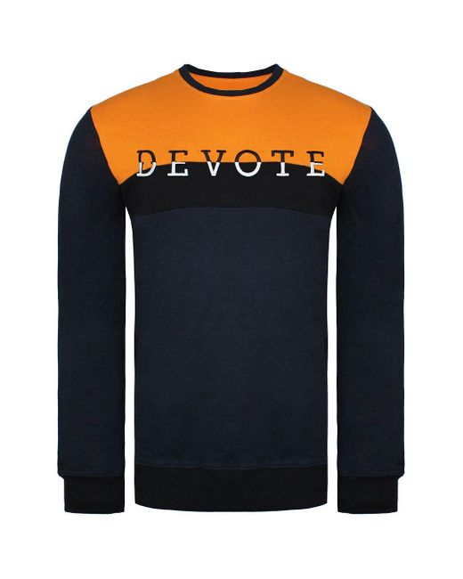 Devote London Blue Blake Sweater Cotton for men