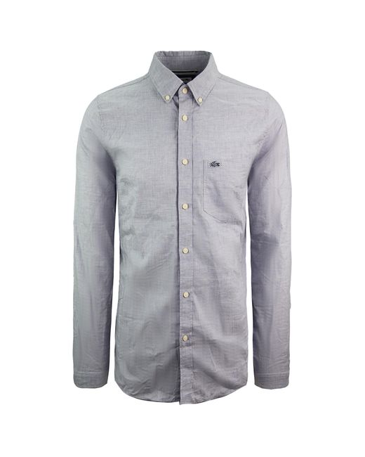 Lacoste Blue Woven Slim Fit Shirt Cotton for men