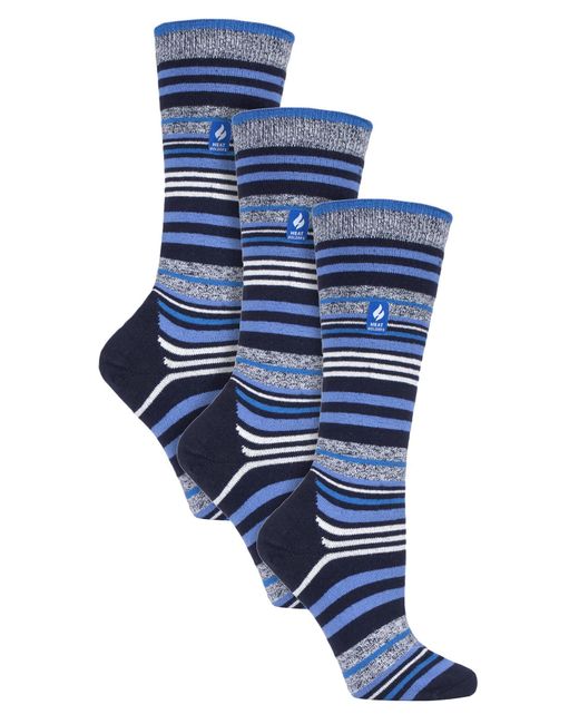 Heat Holders Blue 3 Pair Multipack Ultra Lite Ladies Ski Socks