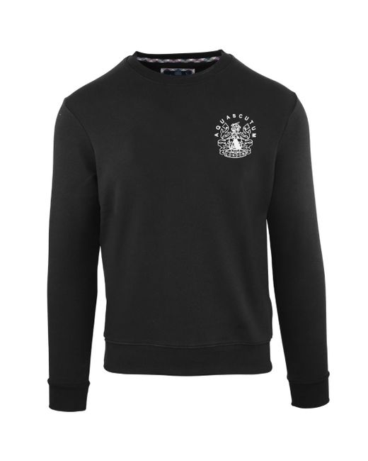 Aquascutum Black Aldis Chest Logo Sweatshirt for men
