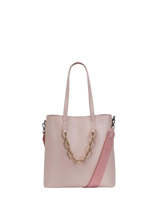 Claudia Canova Pink Elizabeth Twin Strap Tote Chain