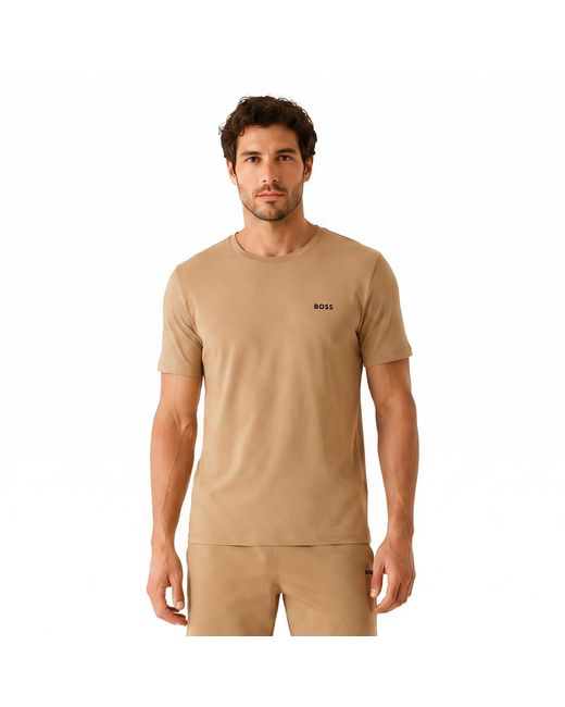 Boss Brown Regular Fit Short Sleeve Cotton T-Shirt 50515312 for men
