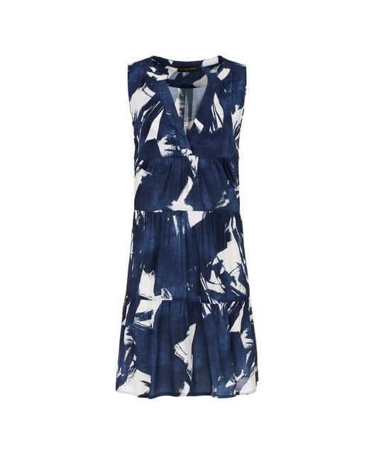 Conquista Blue Sleeveless And A Line Dress