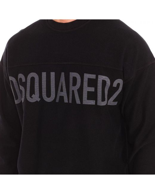 DSquared² Black Long-Sleeved Crew-Neck Sweatshirt S74Gu0536-S25462 for men