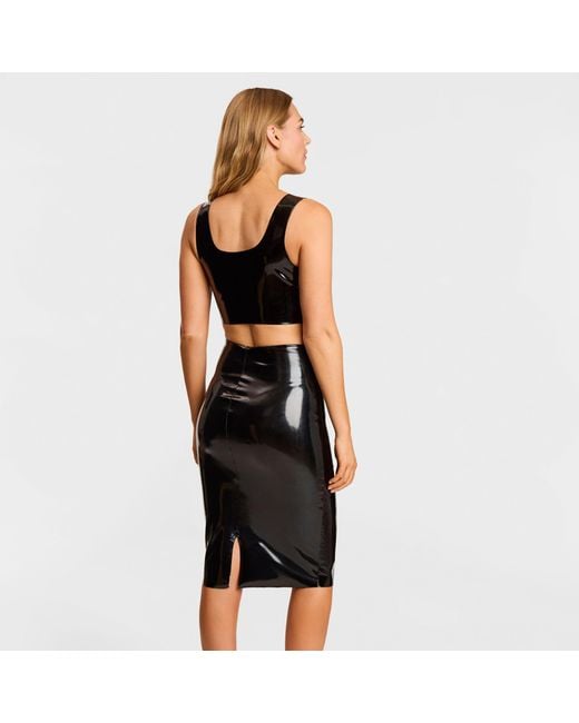 Commando Black Faux Leather Crop Top