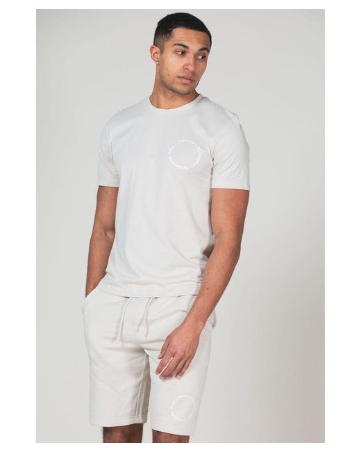 Tokyo Laundry White Cotton T-Shirt And Shorts Loungewear Set for men