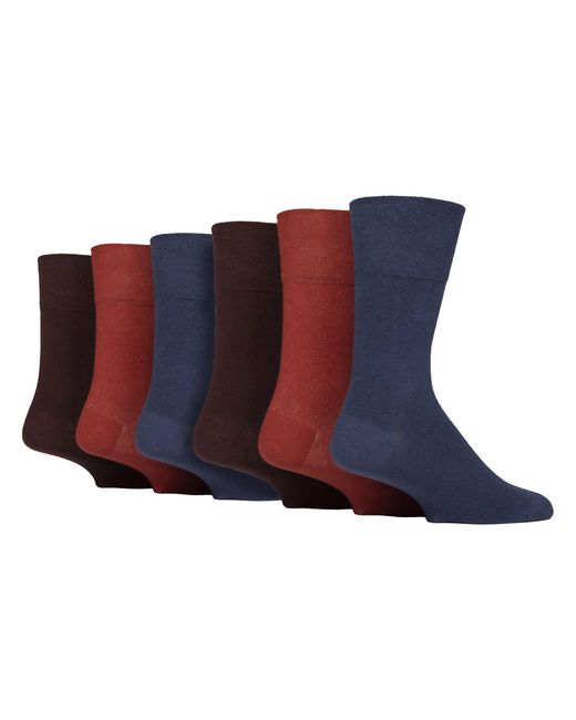 IOMI Blue 6 Pack Non Elastic Cotton Diabetic Socks With Seamless Toe for men