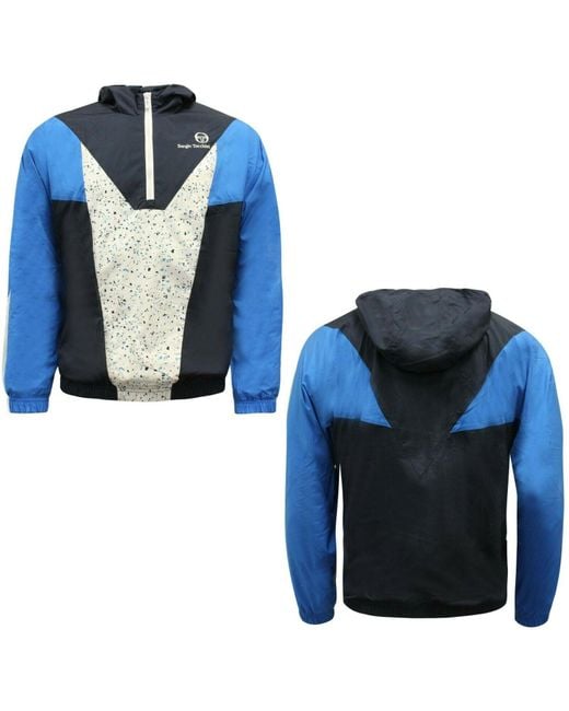Sergio Tacchini Blue Coltan Zip Up Track Top Hooded Jacket 38031 216 Ee111 for men