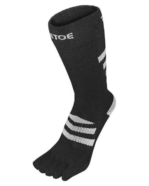 Toetoe Black Ladies Outdoor 3D Terry Walker Cushioned Wool Toe Socks for men