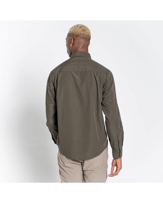 Craghoppers Brown Recycled Kiwi Long-Sleeve Shirt for men