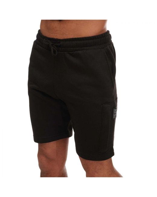 Duck and Cover Black Milgate Pocket Jogger Shorts for men