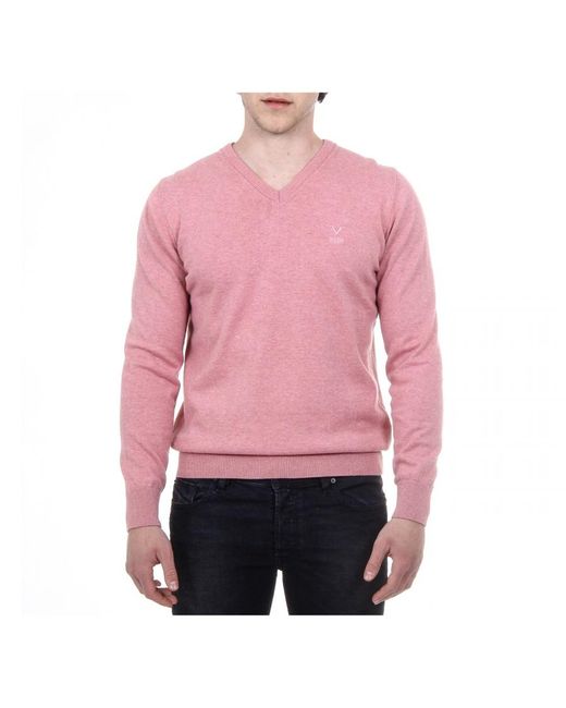 Versace 1969 Abbigliamento Sportivo Srl Milano Italia Pink V Sweater Long Sleeves V-Neck for men
