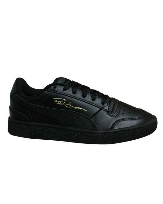 PUMA Black X Ralph Sampson Lo Leather Low Lace Up Trainers 370846 09 for men