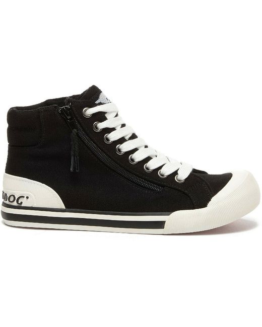 Rocket Dog Black Ladies Jazzin Hi Trainers