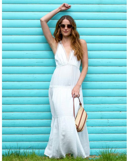 Blue Vanilla Blue Maxi V Neck Dress