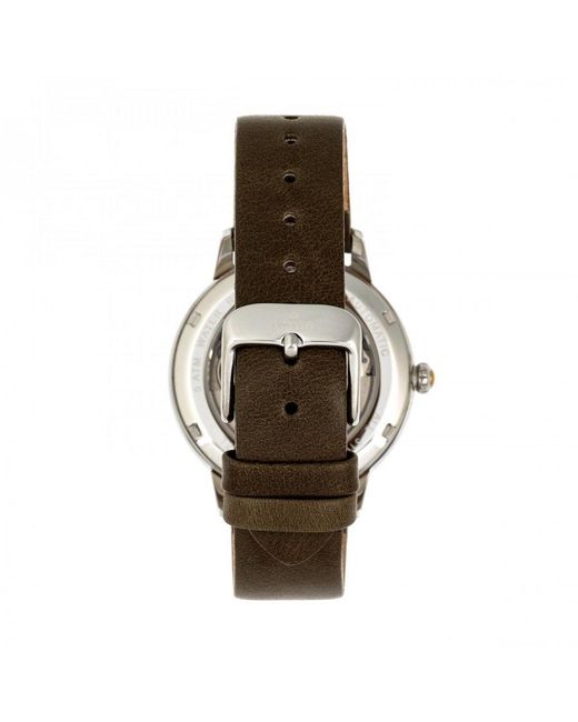 Empress Metallic Diana Automatic Engraved Mop Leather-Band Watch