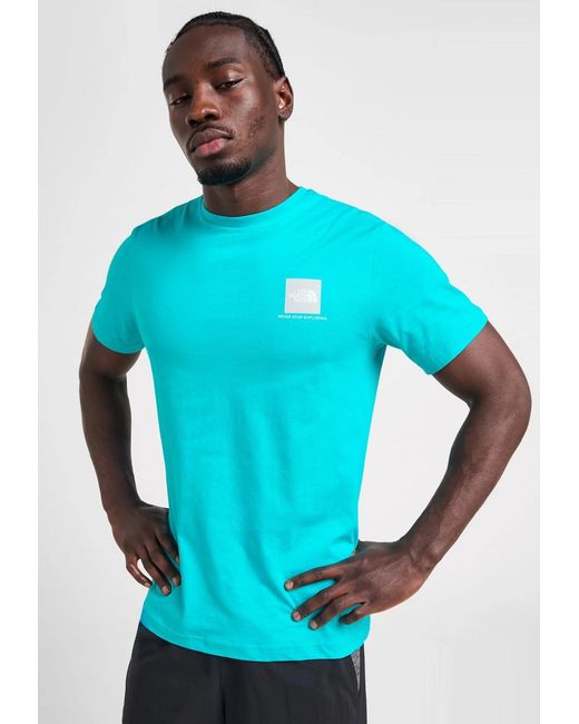 The North Face Blue M Small Box Logo T Shirt for men